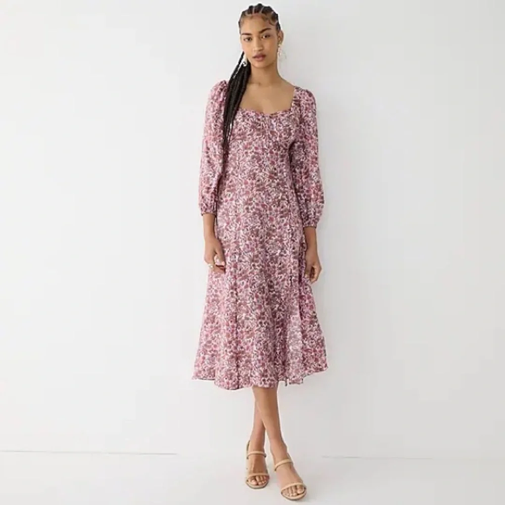 🌸 J. Crew Sweetheart long-sleeve midi dress in fête floral - Picture 1 of 5